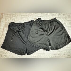 Two Pairs of Kids Black Athletic Shorts #1312